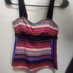 Athleta Multicolor Striped Swim Top